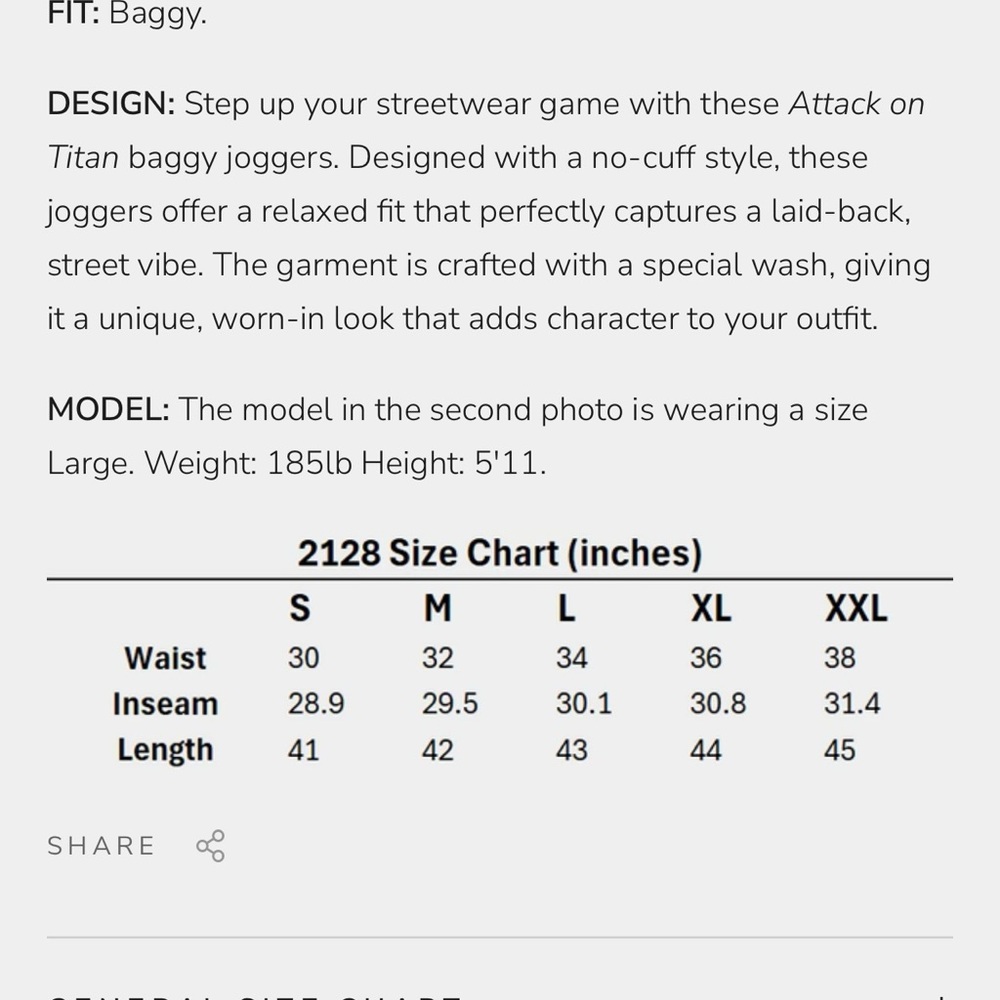 YoungLA 2128 AOT Eren Sword baggy joggers - Picture 3 of 4